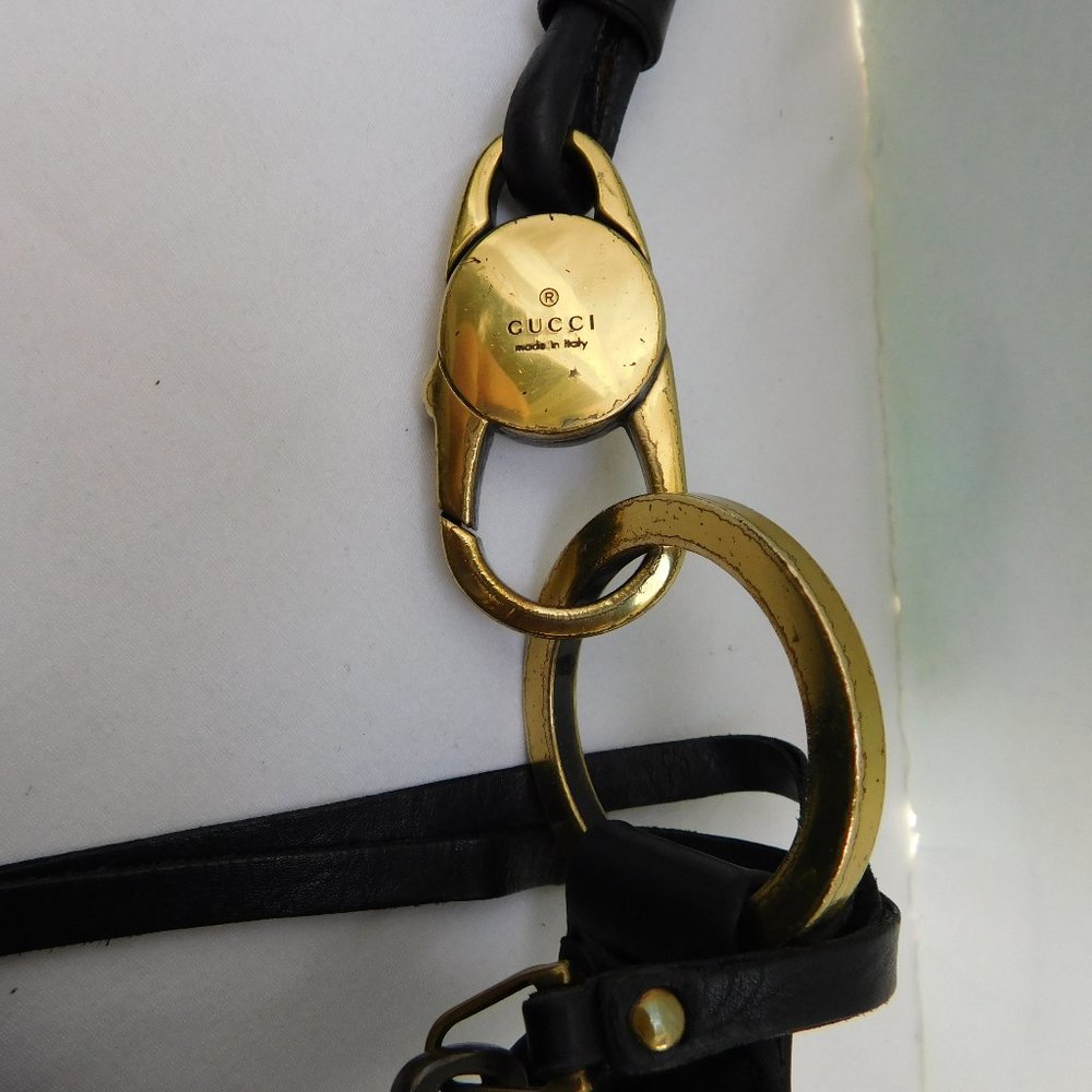 Gucci Black Leather Hobo Bag with Gold Accents - Picture 14 of 16